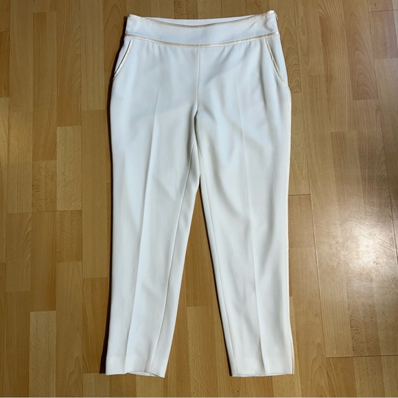 Haute Hippie Pants - NWT Haute Hippie Ivory Ankle Pant with Champagne Gold Piping 6 Wedding Formal